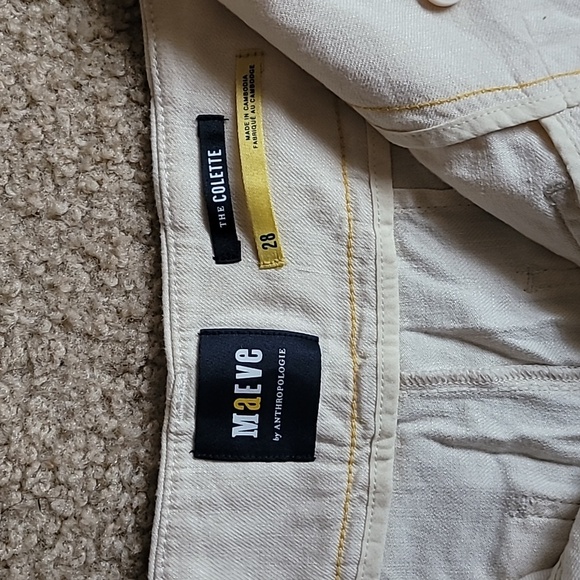 Maeve Anthropologie Colette Linen Shorts. Size 28. Cream. - Picture 5 of 11